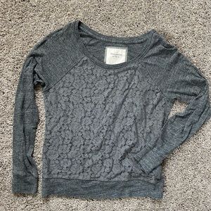 Abercrombie And Fitch Long Sleeve Lace Detail Top Size Medium